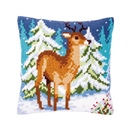 Vervaco Coussin à broder Cerf en hiver