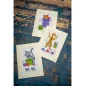 Greeting card kit Playful cats set of 3