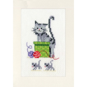 Vervaco Kit carte de voeux Chats ludiques lot de 3