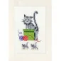 Greeting card kit Playful cats set of 3