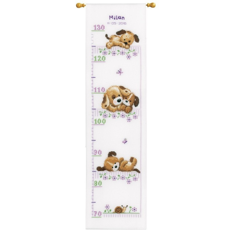 Kit de broderie Chiens avec des fleurs