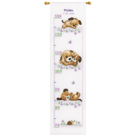 Vervaco Kit de broderie Chiens avec des fleurs