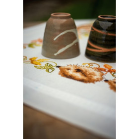 Vervaco Kit nappe Hérissons et feuilles d'automne