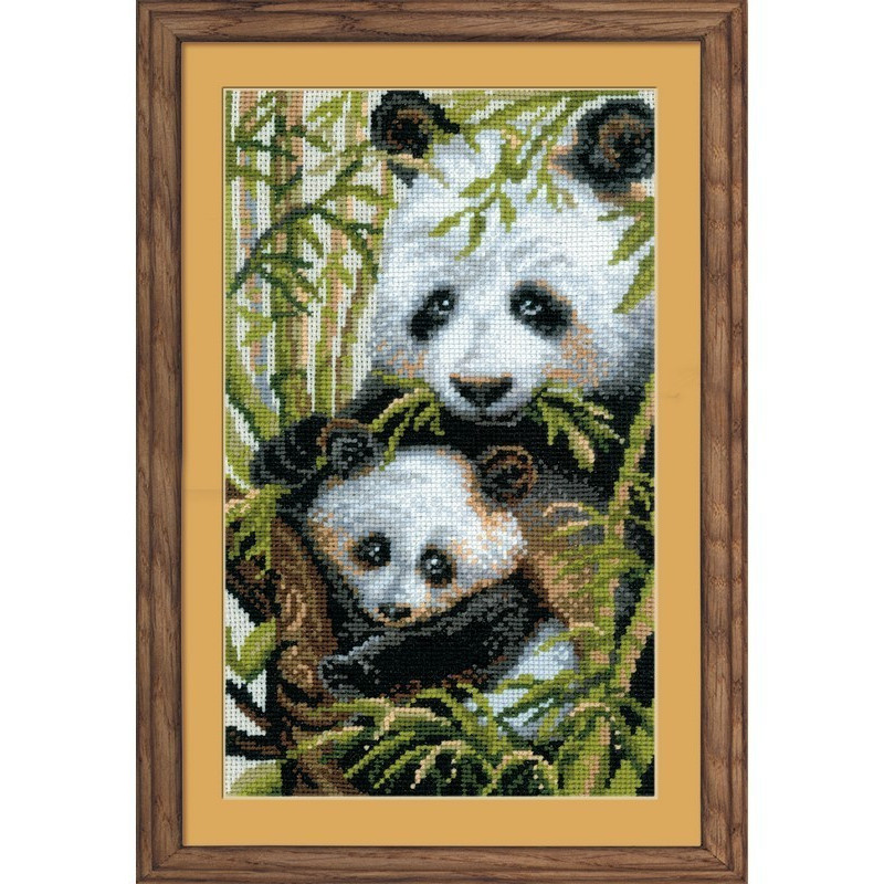 Kit de broderie Panda avec jeune
