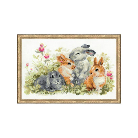 Riolis Kit de broderie Lapins drôles