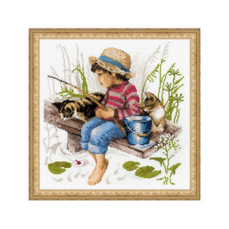 Riolis Kit de broderie Allons pêcher