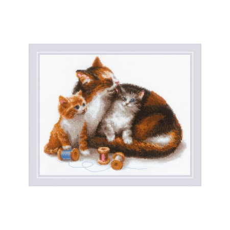 Riolis Kit de broderie Chat avec des chatons