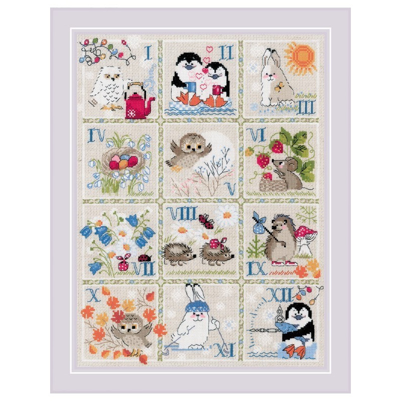 Kit de broderie Calendrier forestier