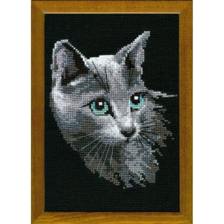 Riolis Kit de broderie Chat Bleu Russe