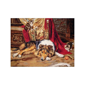 Luca-S Kit de broderie Un compagnon de jeu réticent