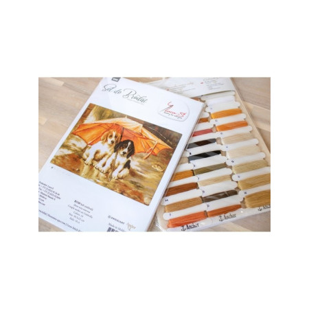 Kit de broderie Couple sous un parapluie