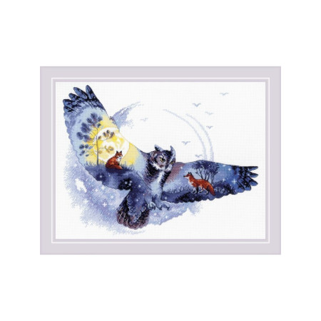 Riolis Kit de broderie Dans la forêt nocturne