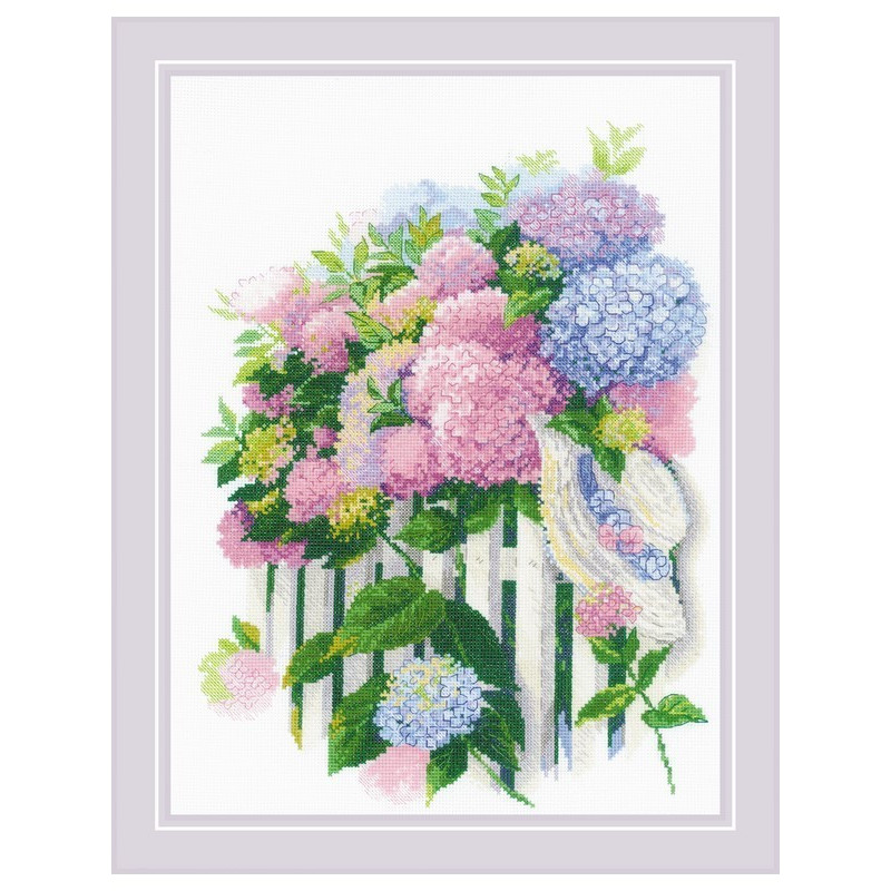 Kit de broderie Jardin d'hortensias Kit de broderie Jardin d'hortensias