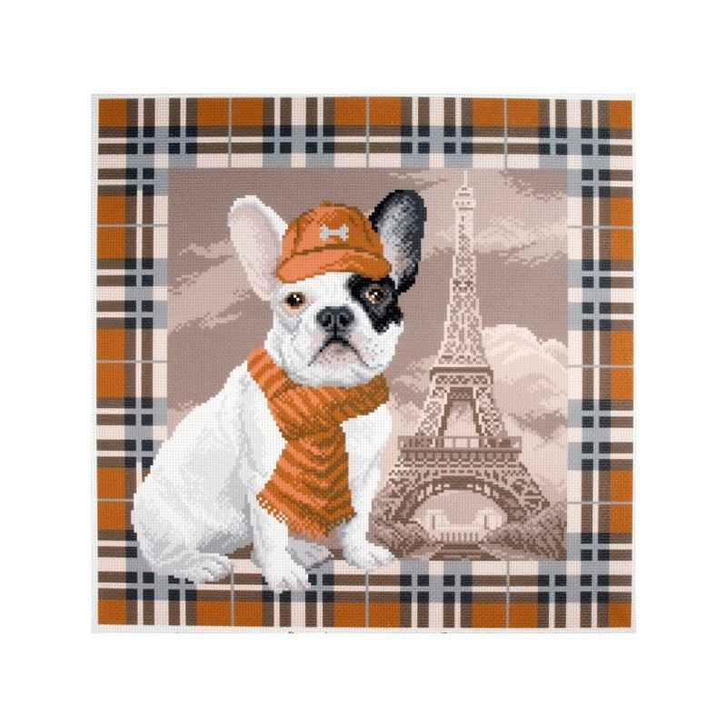 Aida imprimée Bouledogue français à Paris