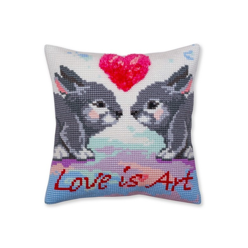 Stitch cushion kit Love is art