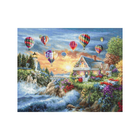 Luca-S Kit de broderie Ballons au-dessus de Sunset Cove