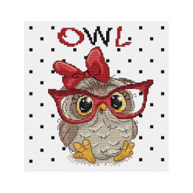 Luca-S Kit de broderie Le hibou aux lunettes