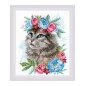 Embroidery kit Cat in Flowers
