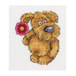 Embroidery kit  Doggie with a Flower