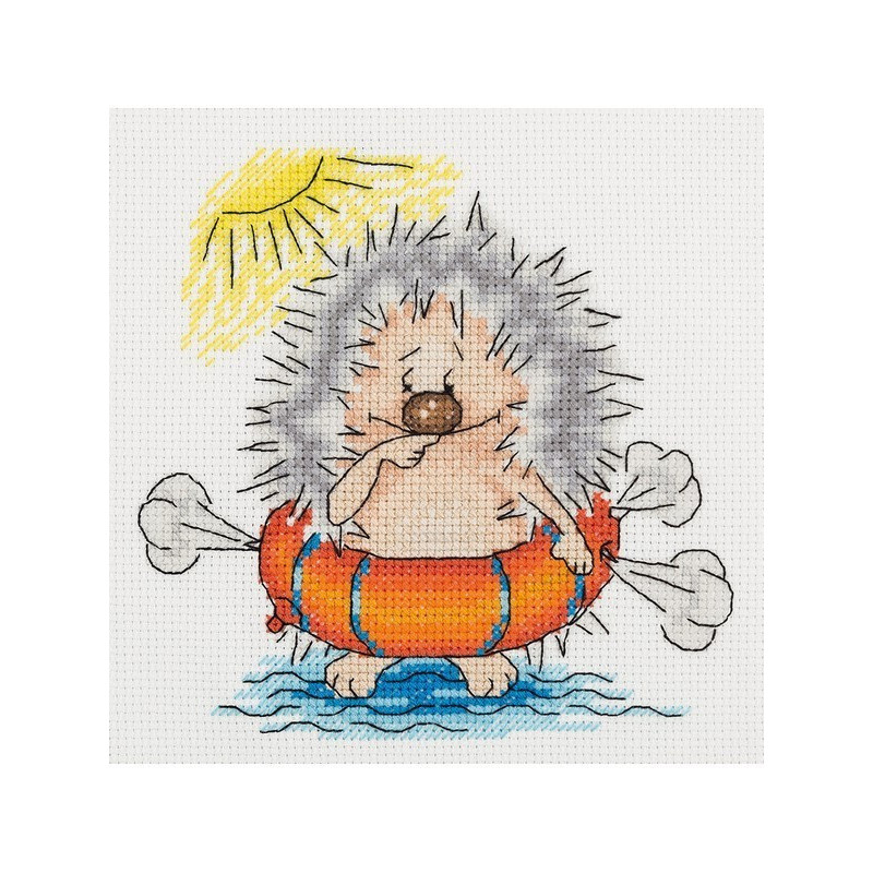 Embroidery kit  Swimming Hedgehog
