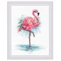 Embroidery kit Blooming Flamingo