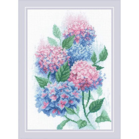 Riolis Kit de broderie Hortensias gracieux