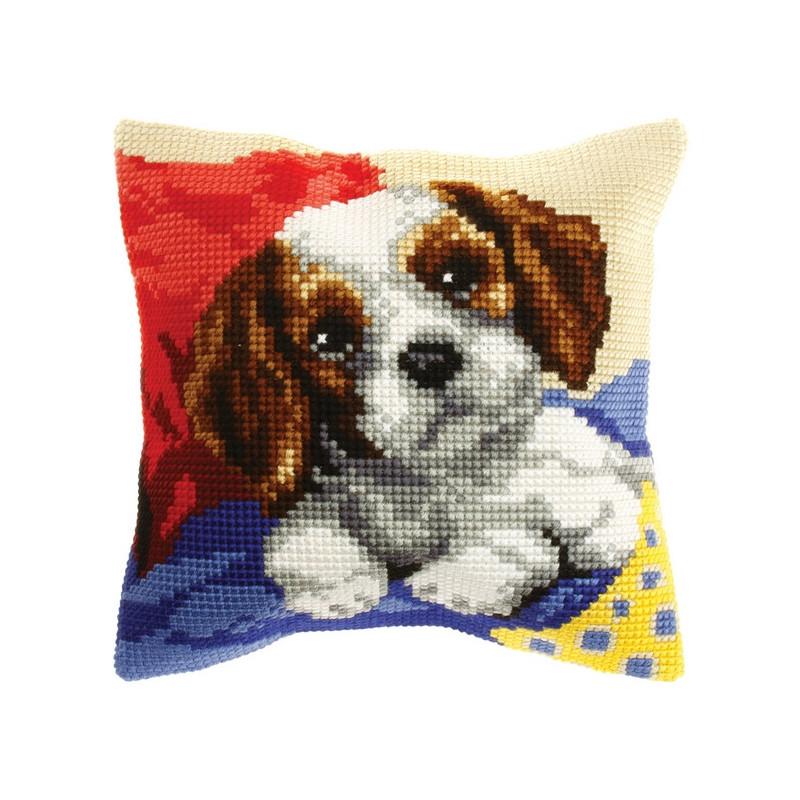 Cross stitch cushion kit Puppy