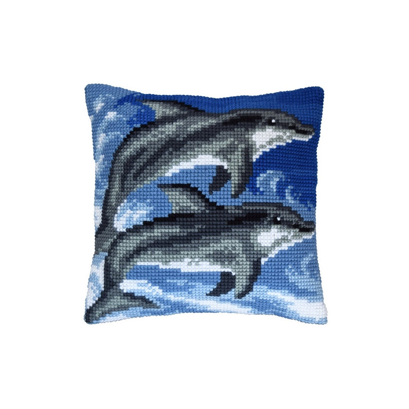 Kit coussin au point croix Dauphins 99065