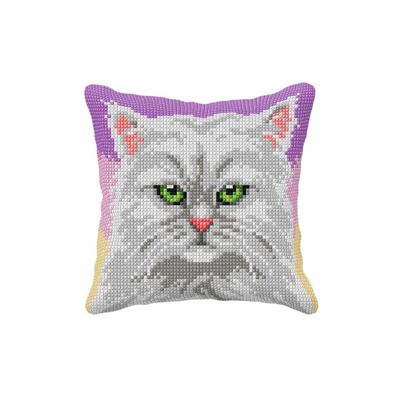 Kit coussin au point croix Chat 4
