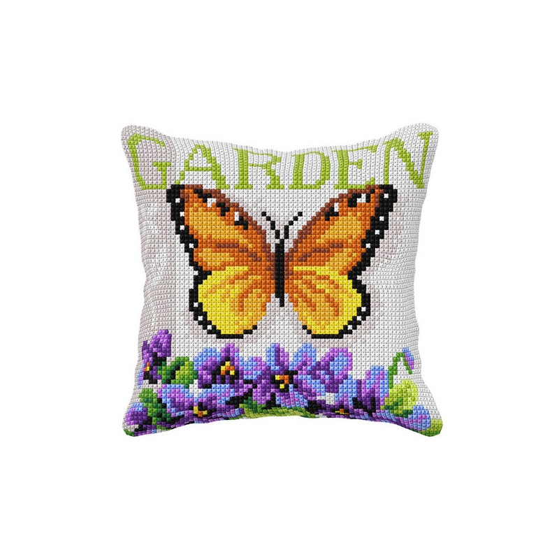 Kit coussin au point croix Jardin Kit coussin au point croix Jardin