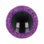 Animal eye 10 mm purple glitter