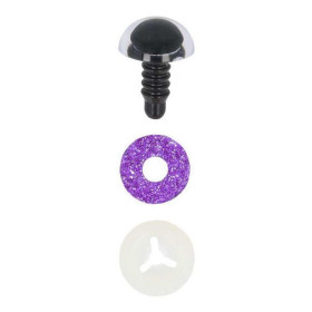 Animal eye 8 mm purple glitter