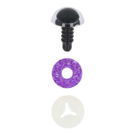 Animal eye 8 mm purple glitter