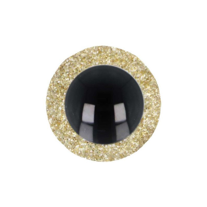 Animal eye 8 mm gold glitter