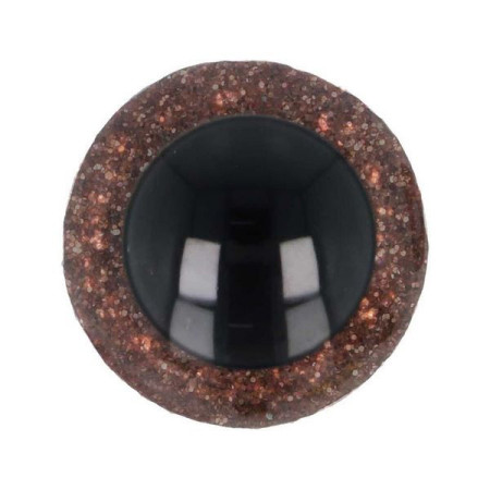 Animal eye 10 mm brown glitter for amigurumi and cuddly toys