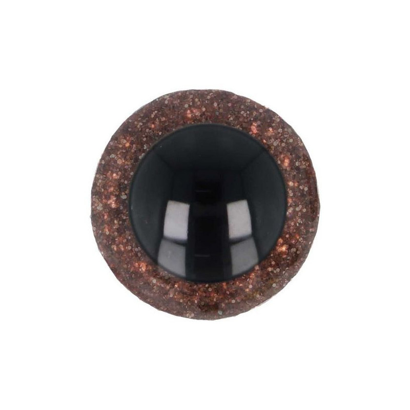 Animal eye 12 mm brown glitter