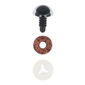  Animal eye 12 mm brown glitter for amigurumi and cuddly toys