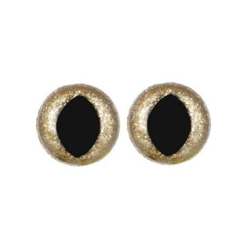 Cat eye 12 mm light gold glitter