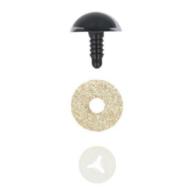 Cat eye 12 mm light gold glitter