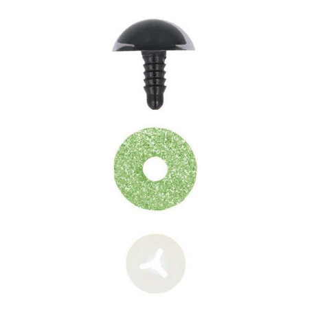 Cat eye 12 mm green glitter
