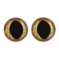 Cat eye 15 mm gold glitter