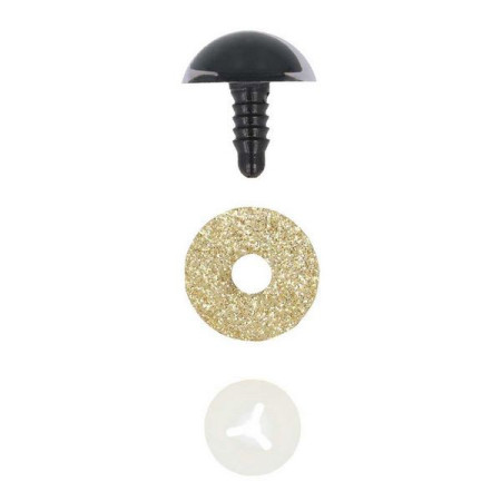 Cat eye 15 mm gold glitter