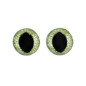 Cat eye 15 mm green glitter
