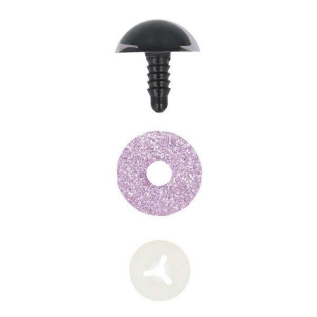 Cat eye 15 mm purple glitter