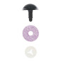 Cat eye 15 mm purple glitter