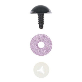 Cat eye 18 mm purple glitter