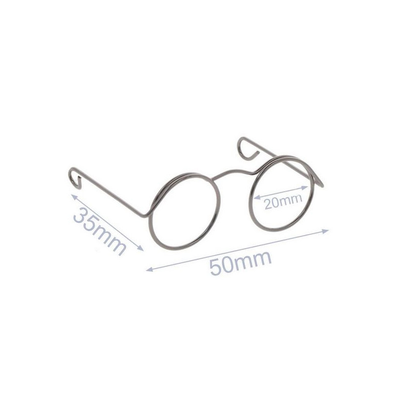 Glasses for stuffed toys metal 5cm old nickel