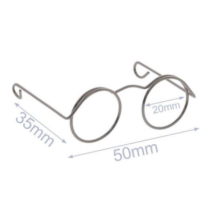 Lunettes Pour Amigurumis 5 cm vieil argent