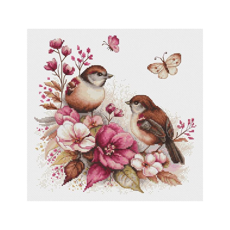 Kit de broderie oiseaux de printemps