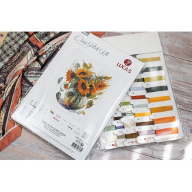 Kit de broderie vase avec des tournesols